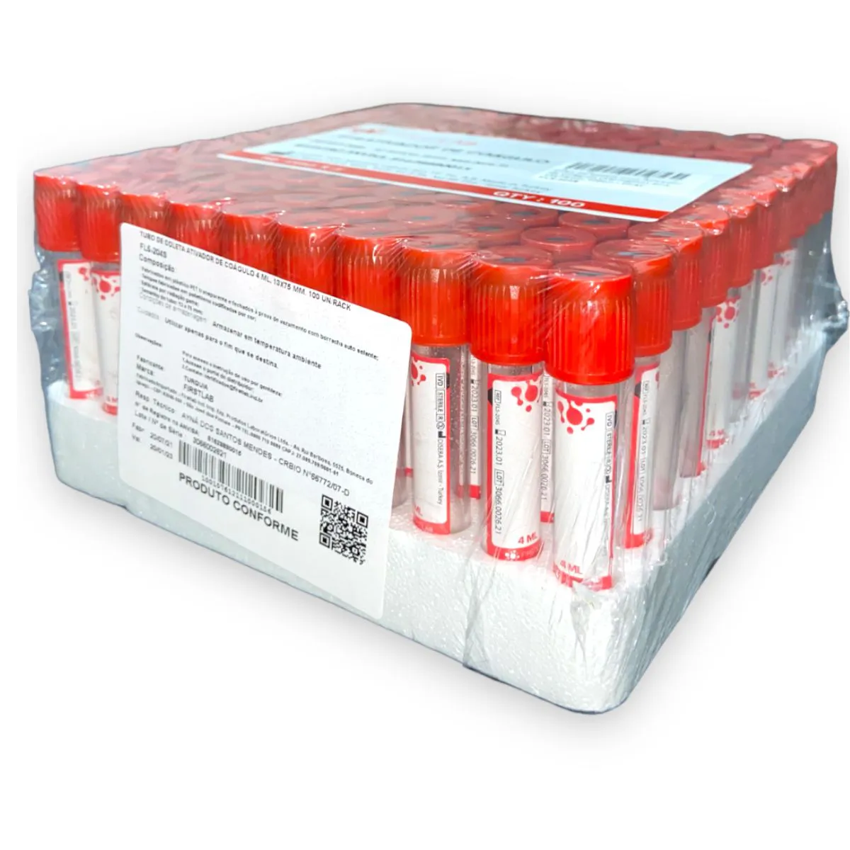 TUBO DE COLETA ATIVADOR DE COAGULO 4 ML, ...