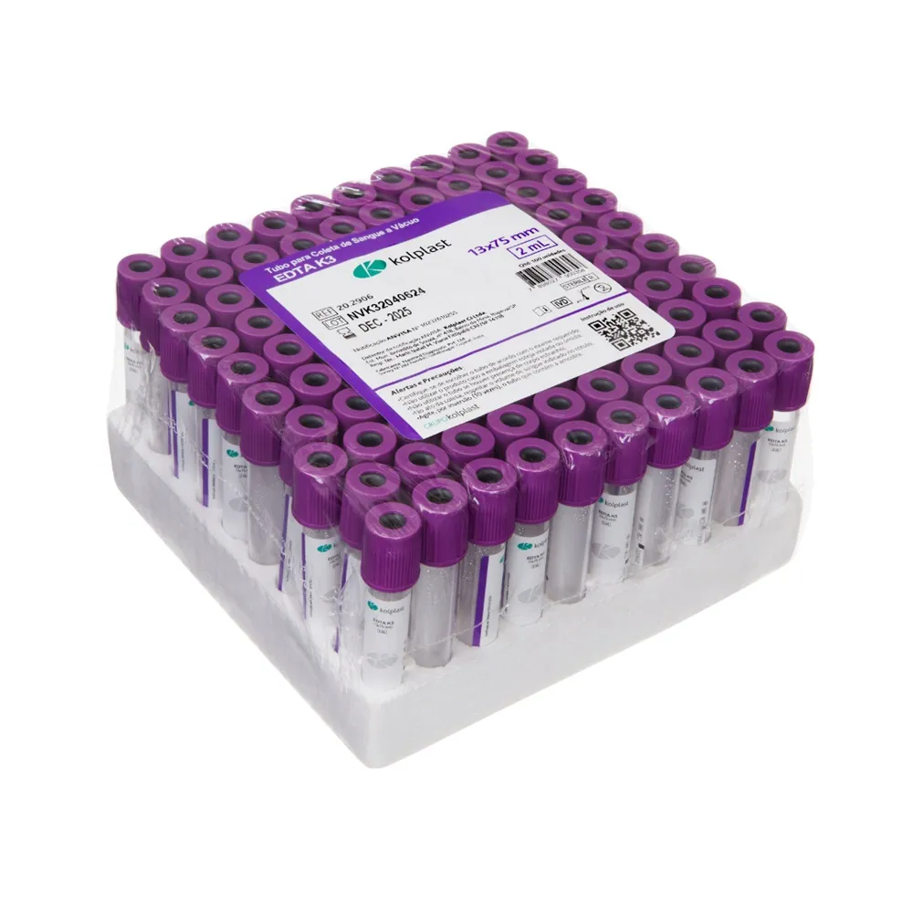 TUBO PARA COLETA DE SANGUE A VACUO EDTA K...