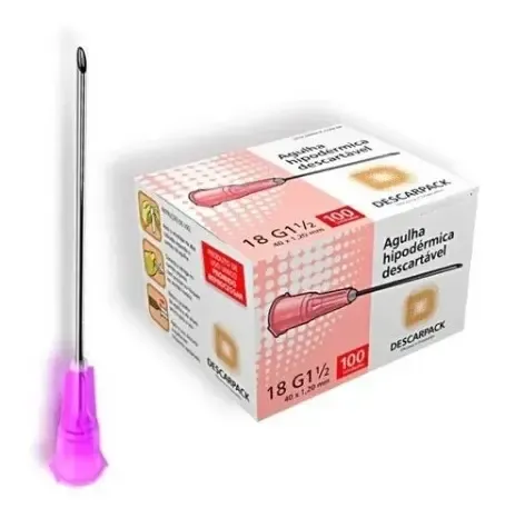 AGULHA HIPODERMICA DESCARPACK 40X12 (18G)...